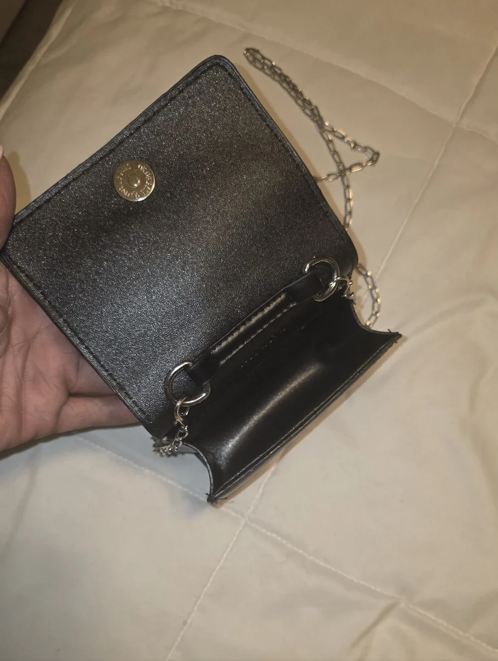 Prada Black Crystal-Studded Chain Crossbody